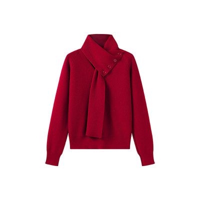 设计感可拆卸围巾领毛衣保暖针织