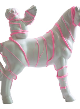 留连原创粉信小天使陶瓷雕塑