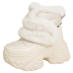 时尚新款冬季加绒加厚雪地靴女款内增高2026冬季女士高跟休闲棉鞋