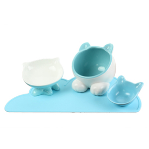 猫碗宠物陶瓷单双碗加菲扁脸猫碗大水碗倾斜口碗狗碗高脚保护颈椎