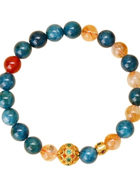 敦煌文创蓝磷辉黄塔晶新中式手链