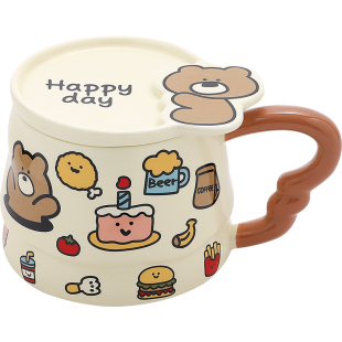 好看的马克杯带盖陶瓷杯子家用喝水杯精致漂亮咖啡杯生日礼物女生