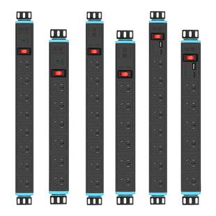 PDU机柜插座6/8位防雷防过载机房电源工业插排无线接插线板多插位