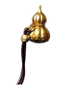 新款藏式纯银镀金葫芦项链纯银福禄宝葫芦吊坠挂件配饰新年礼物