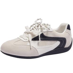 【新年穿搭】骆驼德训鞋女2026春季新款加绒内增高休闲板鞋阿甘鞋