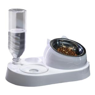 猫碗双碗自动饮水狗碗狗盆食盆泰迪饭盆宠物喝水狗狗陶瓷猫咪用品