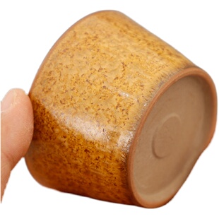 钧窑李峰手作青瓷茶叶末钛结晶梅子青釉窑变主人杯茶杯马蹄随手杯