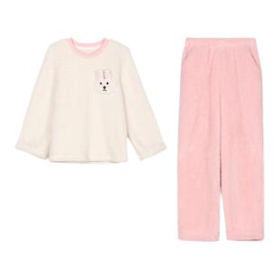 都市丽人女士睡衣LHT2J7LHT2J9珊瑚绒长毛绒卡通舒适圆领家居服