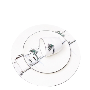 酒店摆台餐具套装四件套饭店碗碟碗具餐厅商用中式碗盘中国风定制