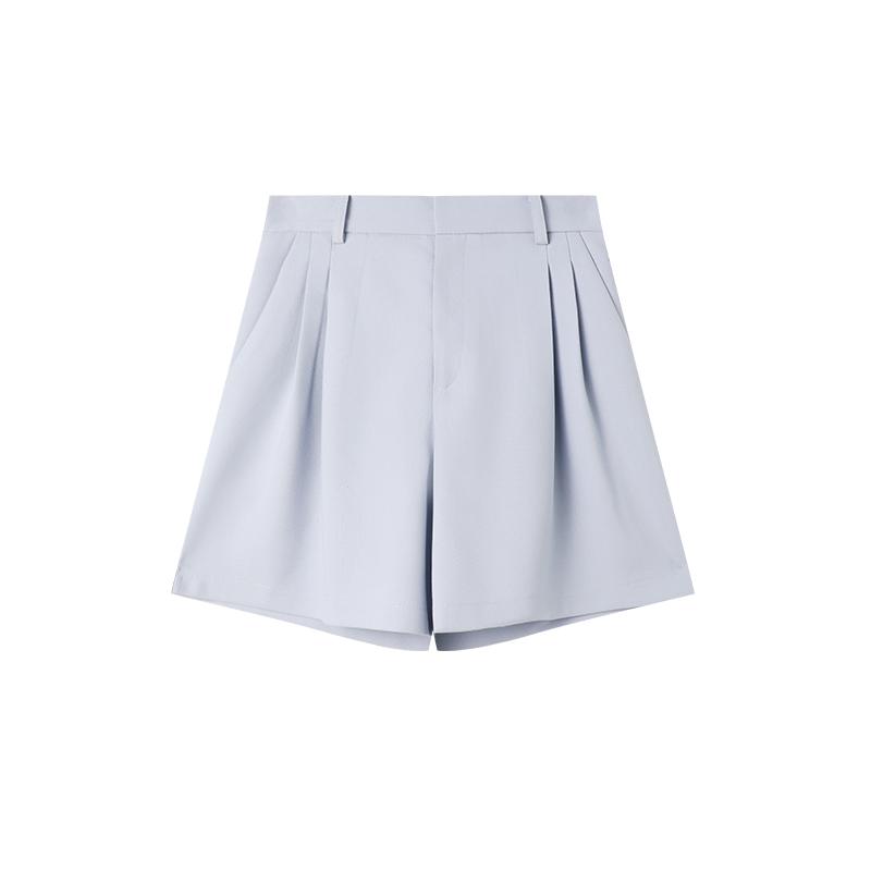 简约白鹿语短裤橡筋捏褶休闲裤