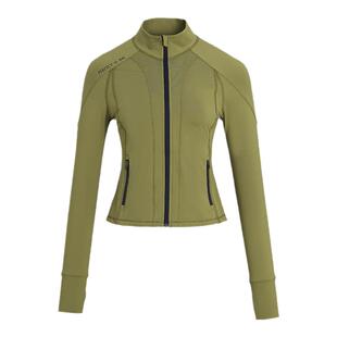 svg高尔夫秋季新款女装橄榄绿色拉链立领外套修身运动夹克上衣