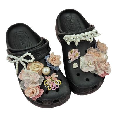 洞洞鞋配饰鞋花套装新款粉色花朵
