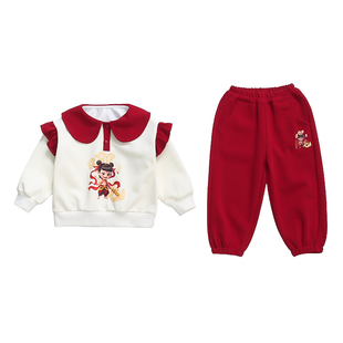 哪吒儿童服装女童春装套装2026新款洋气时髦女宝宝超好看秋季衣服