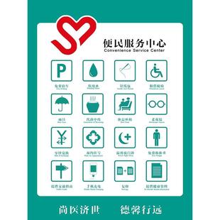 便民服务标识牌营业厅网点医院护士站银行物业大堂社区便民服务贴纸便民服务中心文化墙装饰墙贴提示挂牌定制