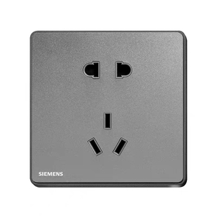 西门子开关插座睿致烟金灰一位二位三位五孔插二三带USB电脑网插