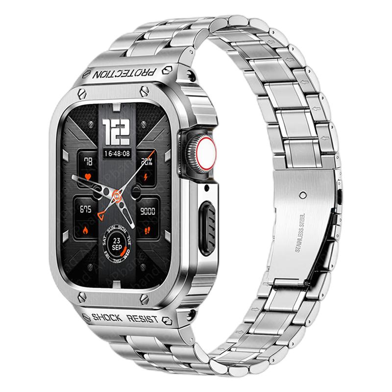 适用iWatch9表带AppleWatch8金属Ultra表壳iWatchS7保护壳WatchS套S9/S8/S7/SE苹果WatchS手表带iWatchUltra2