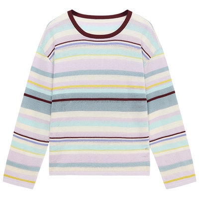 OCHIRLY欧时力条纹宽松套头针织