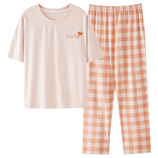 莫代尔睡衣女士夏季薄款短袖长裤加肥加大码4XL5XL夏天家居服套装