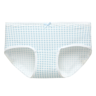 六只兔子3条装棉质内裤女纯棉底裆中腰不夹臀短裤甜美蕾丝三角裤