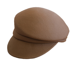 fever同款~黑色纯羊毛报童帽女显脸小帽子贝雷帽法式羊毡帽画家帽