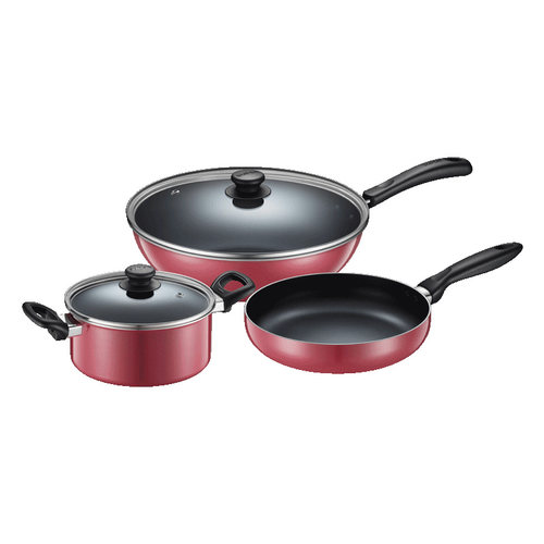 苏泊尔锅具套装不粘锅家用三件套炒锅全套乔迁新居燃气电磁炉通用