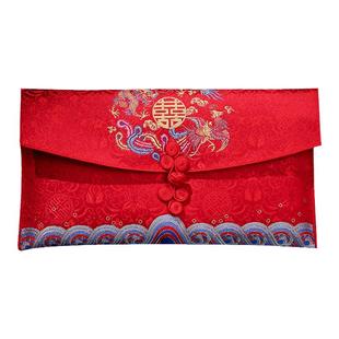 绒布万元大号结婚专用红包袋高档缎面刺绣锦缎布艺改口长辈利是封