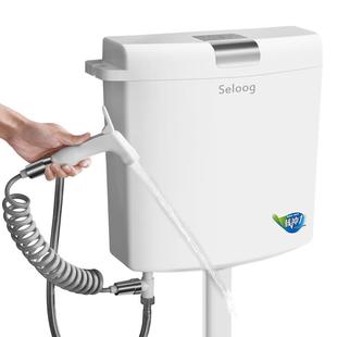 家用卫生间抽水马桶冲厕所冲水箱挂墙式蹲厕蹲便器节能高压大冲力