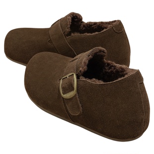 美拉德厚底加绒勃肯鞋全包女2025新款冬季内增高女鞋加绒保暖棉鞋