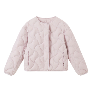 布丁哈鲁童装冬装女童甜美上衣2026秋冬新款儿童保暖羽绒服外套