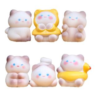 呆萌小暹罗猫咪手办少女心盲盒礼品可爱小猫公仔微景观桌面小摆件