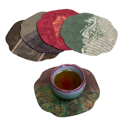 爱奇葩 原创青铜高级茶托杯垫中式布艺防烫茶杯垫茶具配件隔热垫