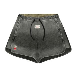 Aape旗舰店女装春夏心型猿人徽章字母刺绣水洗做旧短裤D630XXQ