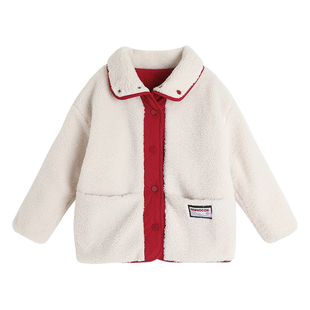 沫沫家童装冬装女童上衣2026秋冬季新款儿童百搭双面穿保暖外套