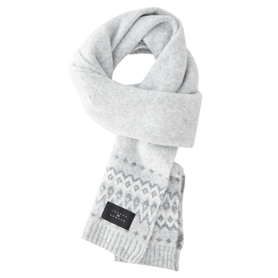 爱堡德复古费尔岛格纹羊毛围巾