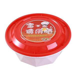 一次性餐盒锁扣圆形粉面条打包碗高档汤面分离饭盒商用批发带盖