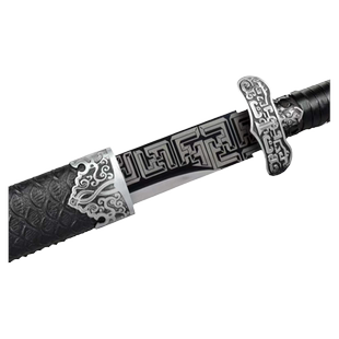 龙泉镇宅唐横刀黑金古刀一体刀剑绣春刀锰钢宝剑刀具冷兵器未开刃