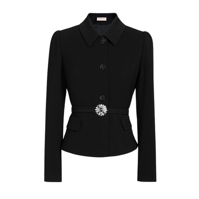 MOJO AVENUE莫佐翻领肌理感干练气质夹克2025年新款春通勤短外套