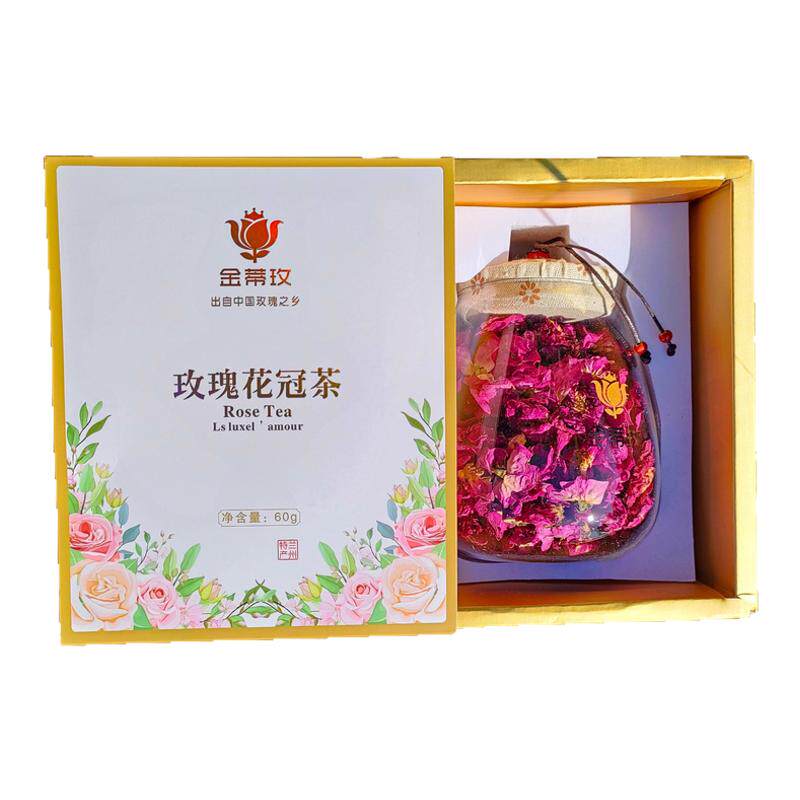 甘肃永登苦水玫瑰花冠茶礼盒精品苦水玫瑰重瓣玫瑰花甘肃特产60g