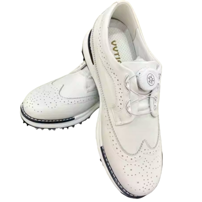 韩国品牌VVTJC真皮高尔夫球鞋男女士运动鞋英伦风格防水防滑舒适