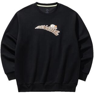 安踏潮流美式运动卫衣男女同款春季宽松圆领长袖套头衫运动服上衣