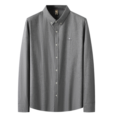 大码男士纯棉长袖衬衫胖子春秋加肥加大号细条纹商务休闲全棉衬衣