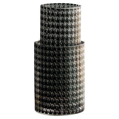 高级感千鸟格玻璃花瓶创意水养插花鲜花轻奢小众民宿客厅装饰摆件