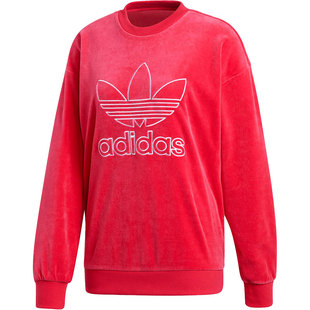 Adidas/阿迪达斯三叶草女子绒面舒适休闲圆领卫衣GI7454