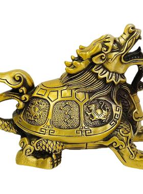 多吉缘黄铜八宝寿摆件卦龟龙龟北斗四神八兽龙家居摆设铜器工龟艺