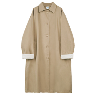 卡其色风衣女春秋季气质英伦风高级感插肩袖中长款加厚大衣外套