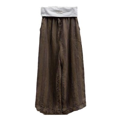 垂坠感十足！InchLim条纹亚麻裤