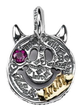 BWL宝石鎏金LUCKY双角笑脸吊坠