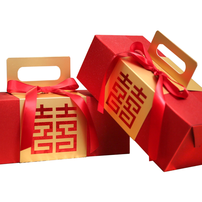 生日满月祝寿诞生宴手提伴手礼空盒子新款中式轻奢结婚喜糖大容量