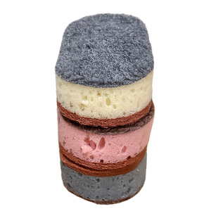 加厚高密度彩色洗碗海绵刷三支装不沾油锅刷双面厨房洗碗擦百洁布