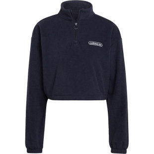 Adidas/阿迪达斯正品三叶草女子保暖半拉链立领卫衣HL0052